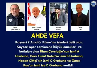 Kayseri Amatör Ligleri'nde Emektarlara Saygı